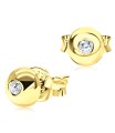 Ball Shaped With CZ Stone Silver Ear Stud STS-5295